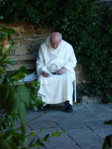 An Olivetan friar in Europe: "Sorry!  Didn't recognize Your ringtone!"