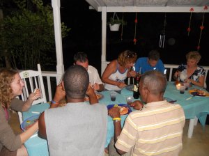 Gourmet seafood with new friends from the dive shop