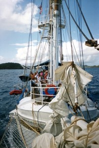 The view from Paul's favourite spot on the windjammer (it wasn't the tiller)
