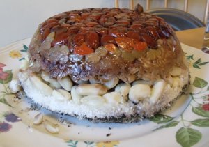 A traditional Chinese cake, made with rice, almonds and rose water, was an offering at one of Wei's visits.