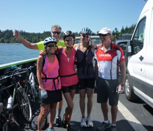 Cycling Friends, on the ferry to Lummi Is, WA